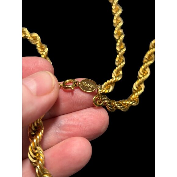 Big Chunky Rope Necklace Napier Gold Tone  30” QUALITY Costume Jewelry - Picture 7 of 7